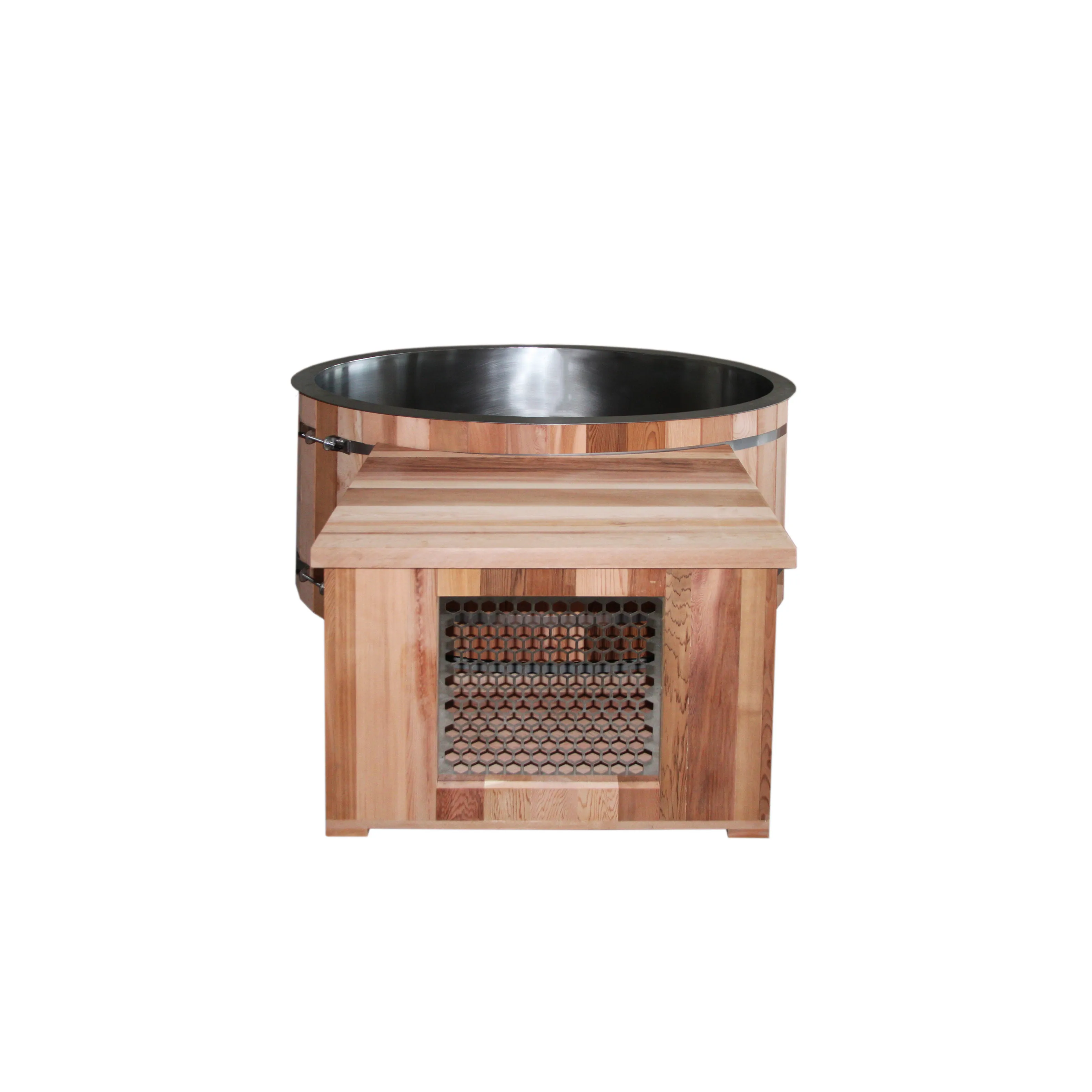 BEST Seller Portable Wood Cold Plunge Tub with #304 SS Liner for Water Chiller for Cold Plunge Pools with Chiller included UV