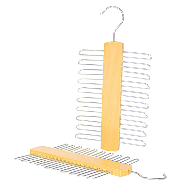 High Quality Hot Selling Tie Hanger Multi-Hook Men Belt Scarf Hanger Wooden Tie Rack