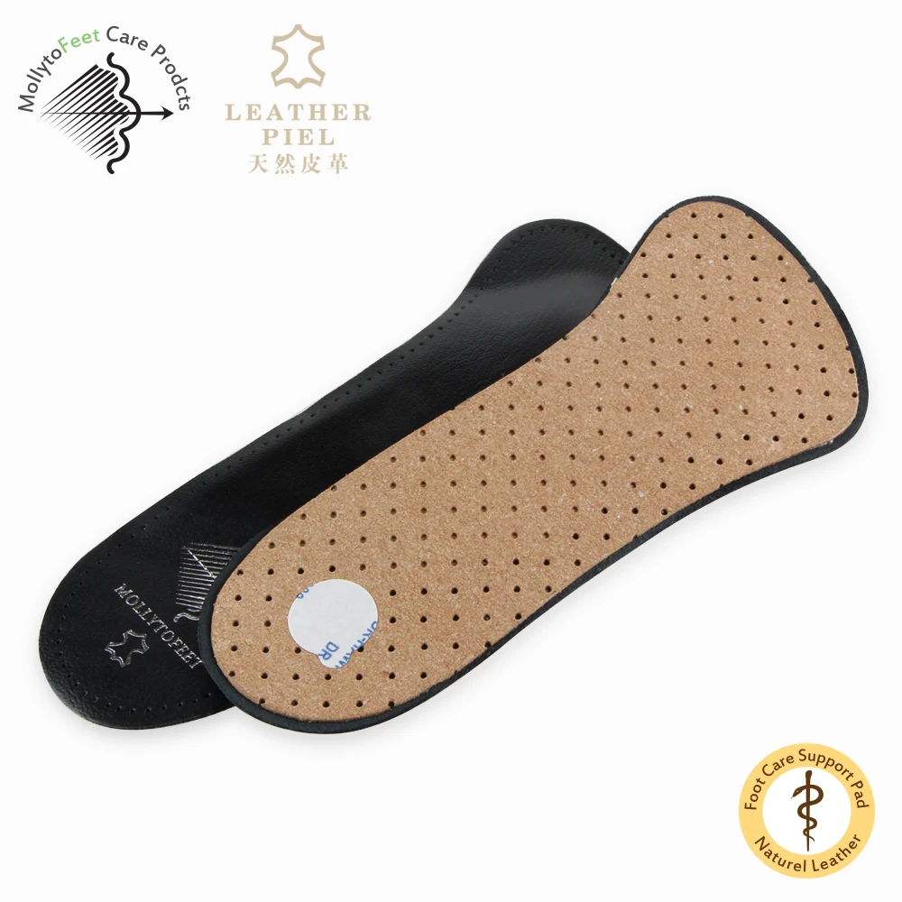 Custom Leather Insole Material 3/4 Orthotic Thermoplastic Insoles