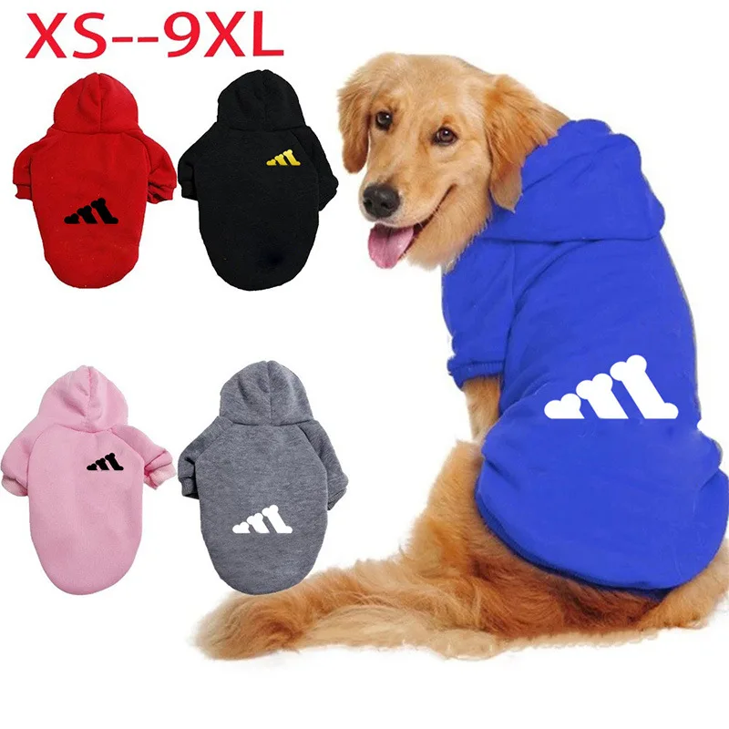 2024 Winter Pet Dog Clothes Dogs Hoodies Fleece Warm Sweatshirt Small Medium Large Dogs Jacket Adidog Pet Costume