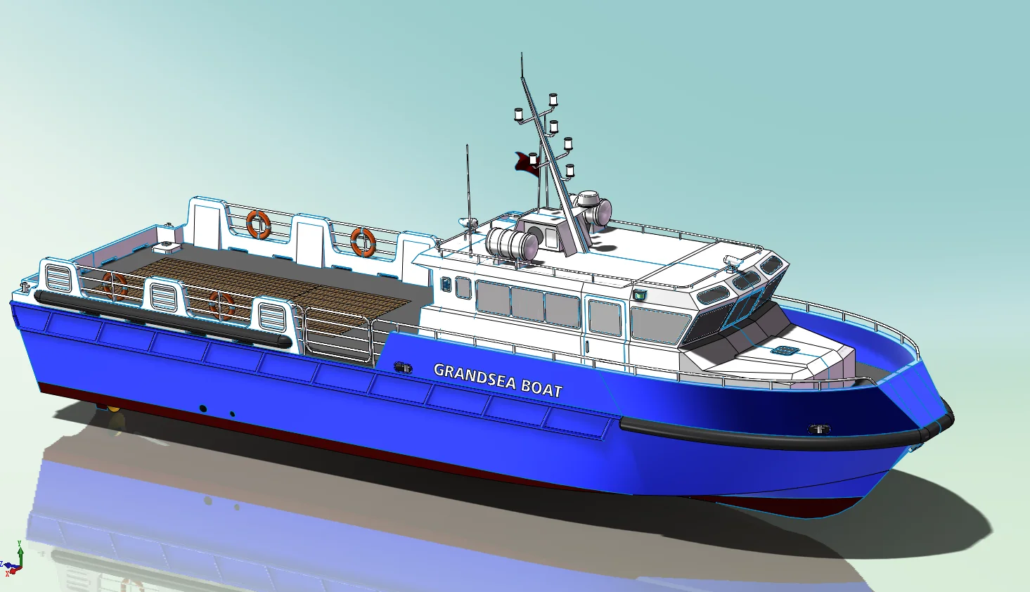  Морской Алюминиевый морской скоростной лодка Grandsea 22 м для продажи в