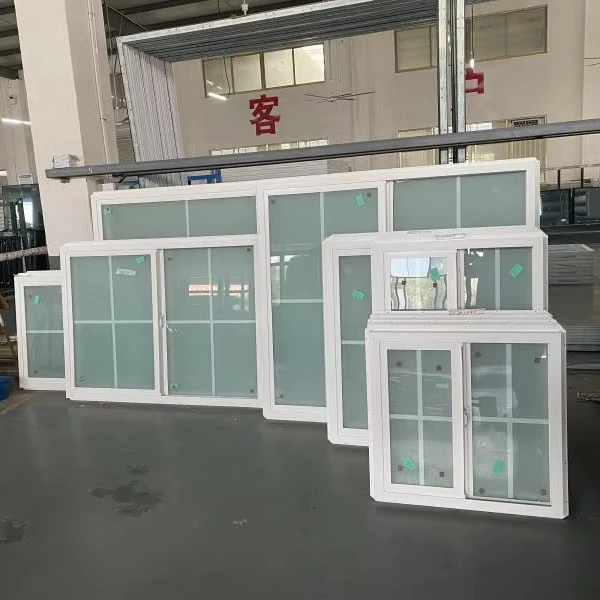 Fiberglass Fly Screen and Low Conductivity Single Slide Window Vinyl Sliding Windows OEM