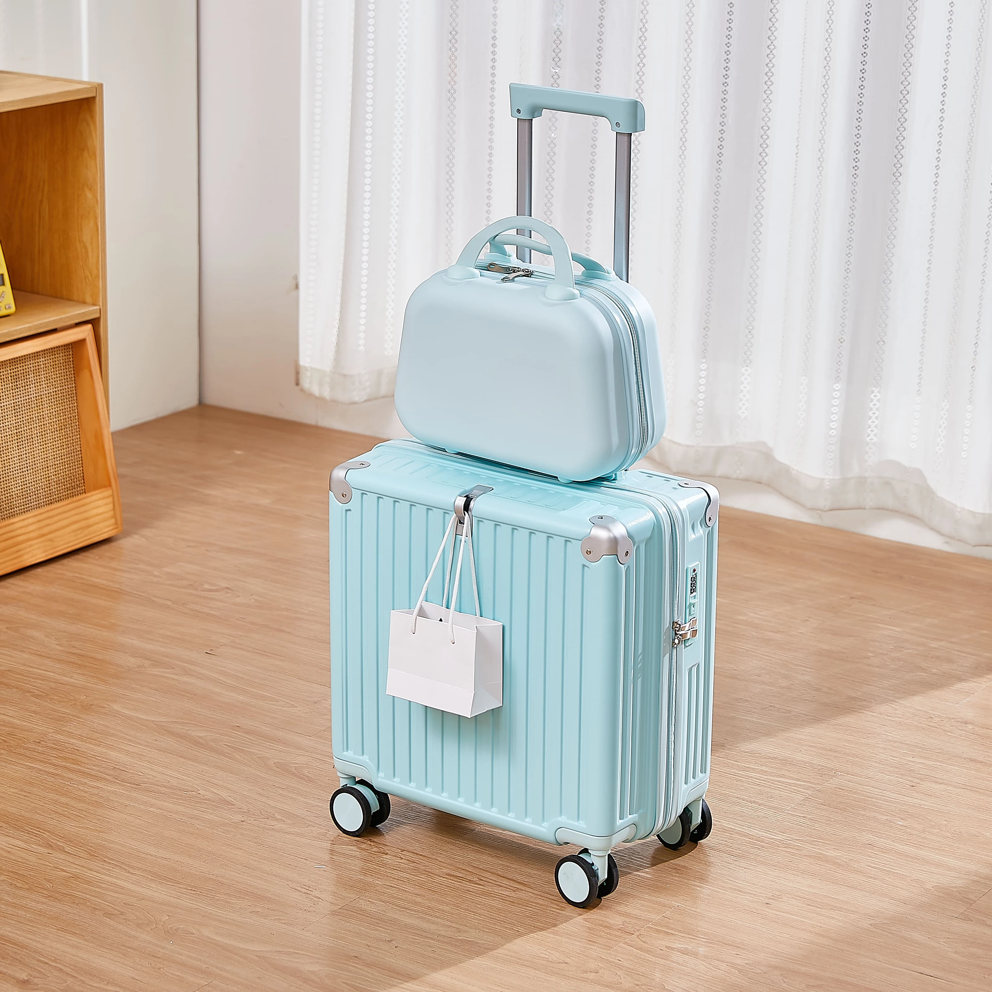 Custom Wholesale PC Luggage Bag Suitcase Hard Case Women Travel Trolley Bags PC Suitcase Luggage Set