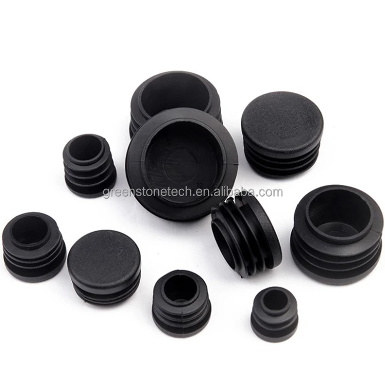Square Tubing Black Plastic Plugs  with M8 nut Plastic Square Pipe End Caps Tubing Insert Plugs furniture plastic end caps