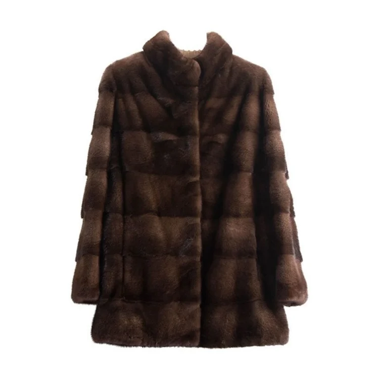 Luxury Fashionable Womens Leather Mink Fur Cozy Warmth Mink Coat For Womens