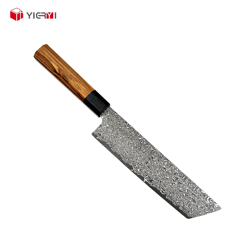 Handmade Japanese Kitchen Knife Made Of 67 Layers Powder Vg10 Folded Steel Vegetable Knife With Olive Wood Handle
