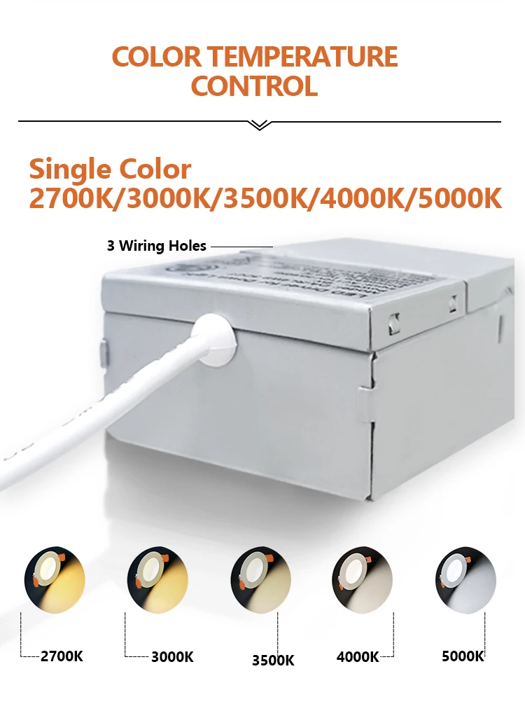 5CCT Switchable 4inch 9w Round Aluminum Recessed Slim Led Panel Light