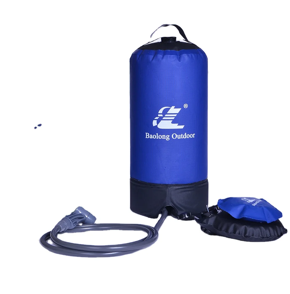 
12L Portable Outdoor Camping Pressure Shower Bath Bag with Foot Pump for Beach Swim Travel Hiking 