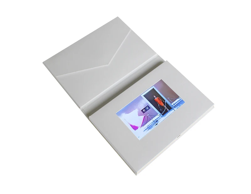 Chinese supplier 7 inch lcd screen digital electronic video card brochure with pocket and video gift box with EVA inlay foam