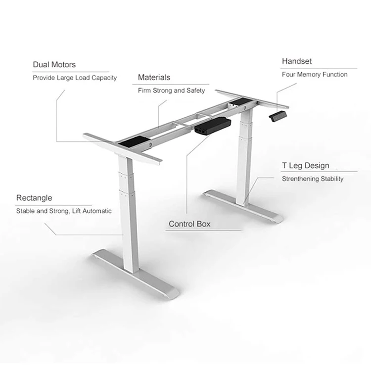Superior Quality Height Electric Lift Table Healthy Automatic Office uplift Desk Frame Wiht Lift Mechanism (only frame)