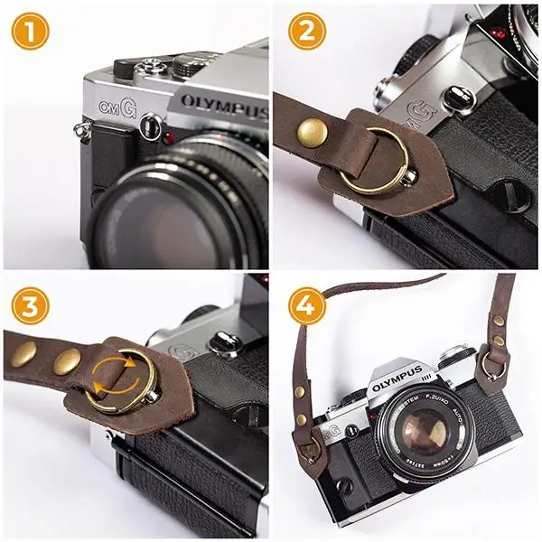 Индивидуальные регулируемый DSLR Плечевой шейный ремень из натуральной кожи для