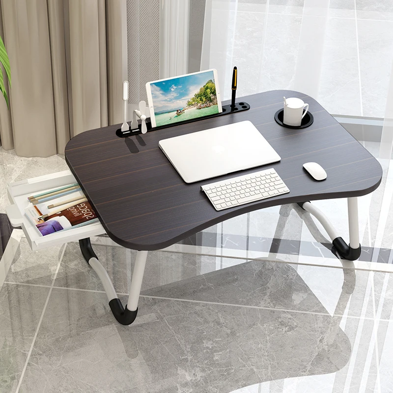 2020 Hot Sale Folding Laptop Computer Table With USB/Cup Slot/Drawer, Mesa Laptop