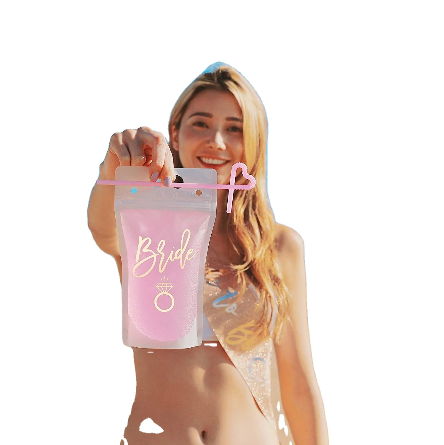 
Special Socket Designed fixed straws top Zip lock-style seal soup Beta Fish Food Grade adult customized drink pouches 