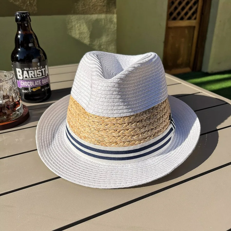 Summer white short eaves rolled edge straw hat women sunshade sunscreen sun hat seaside beach hat
