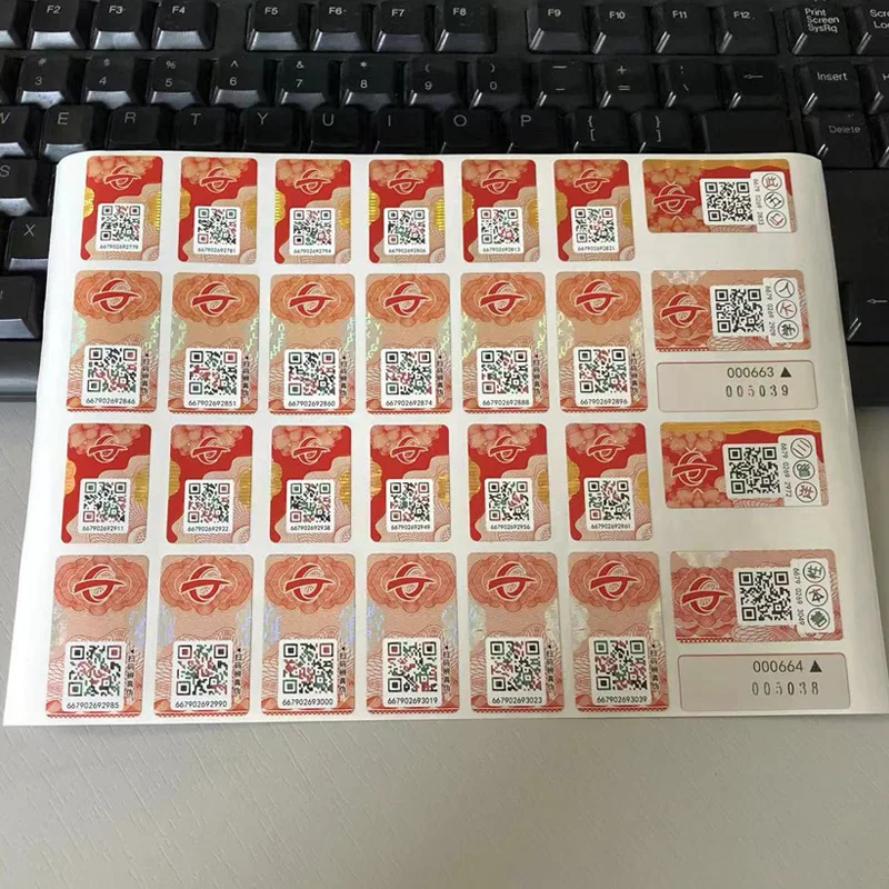 Custom Warranty Tamper-evident Serial Number Verify Authenticity Self-adhesive Labels Security Anti-counterfeit QR Code Stickers