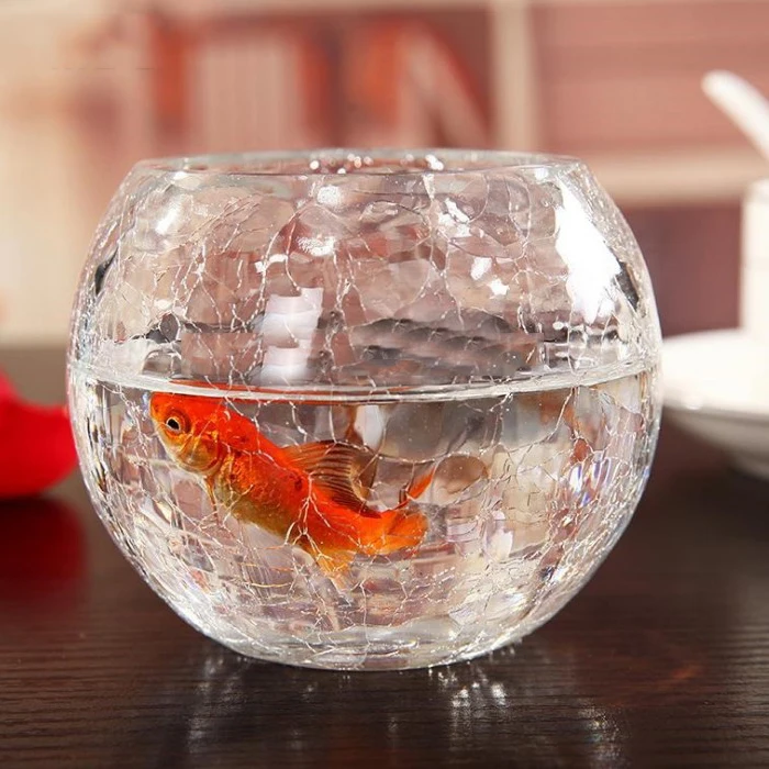 Cheap Price clear Round Crackle Glass Candle Holder Bowl