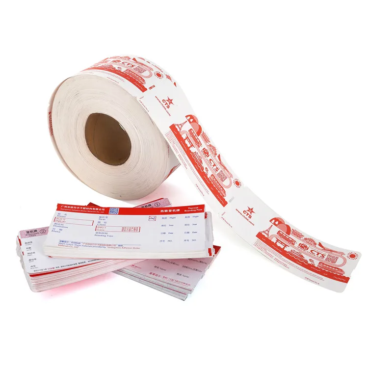 Custom OEM Factory Selling Airline Thermal Boarding pass printing cardboard Paper Thermal Airline Tickets Blank boarding pass