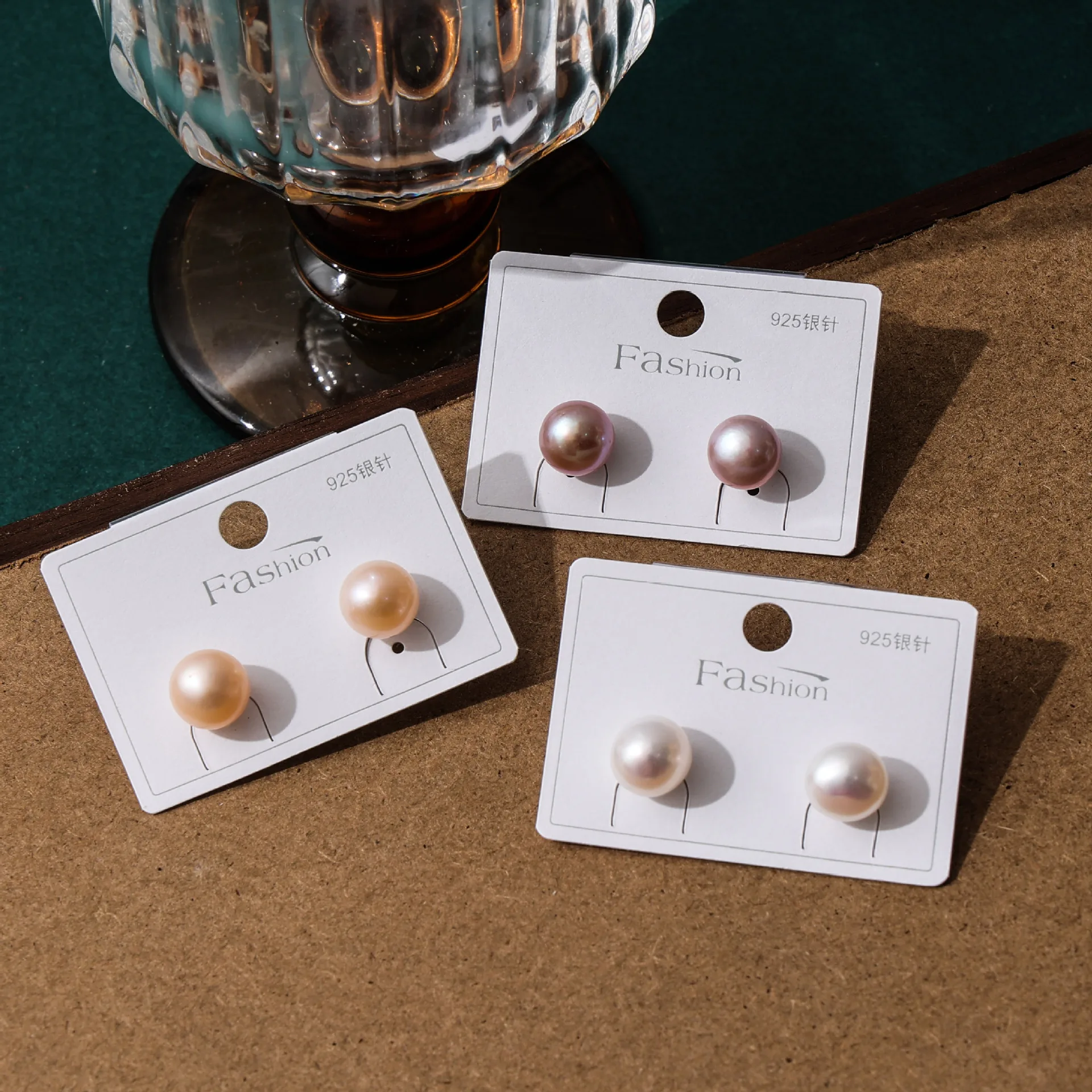 5A Quality Haystack Pearl Stud Earrings  Fashion S925 Silver Needle Simple  Elegant Freshwater Steamed bun   Pearl Earrings