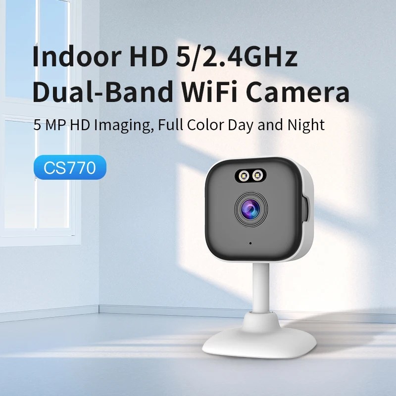 Okam Pro HD 3MP 5/2.4 ГГц Двухдиапазонная мини-камера с Wi-Fi полноцветным ночным видением для домашней безопасности и наблюдения за детьми
