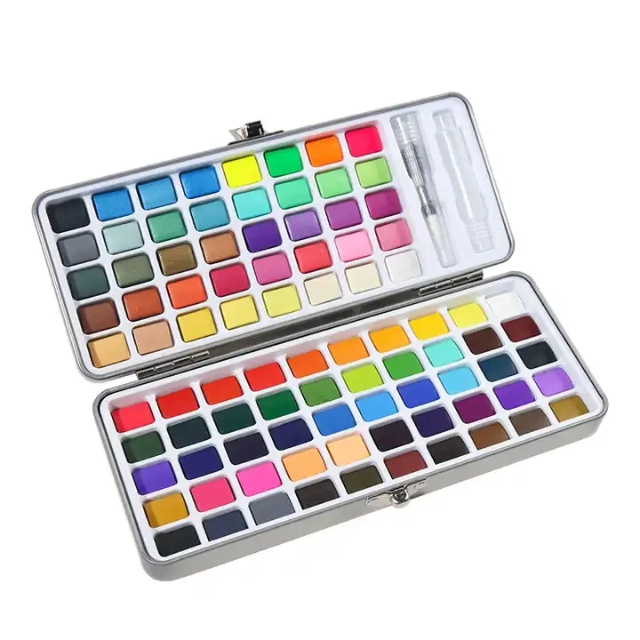 Wholesale solid watercolor paint sets, iron box art pigments 50/72/90/100/128 colors