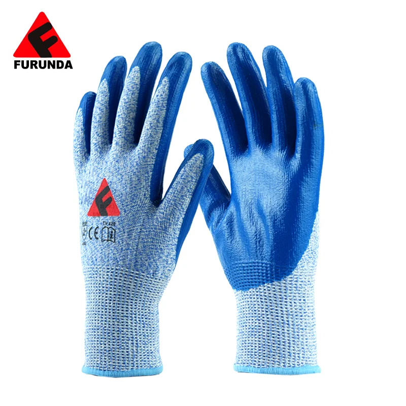 Cut Resistant High Performance Glove Ansi Level-5 Protection HPPE anti-cut PU Coated Safety Gloves