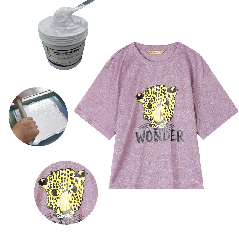 BATU glossy rubber clear textile water based printing ink printing paste for garments