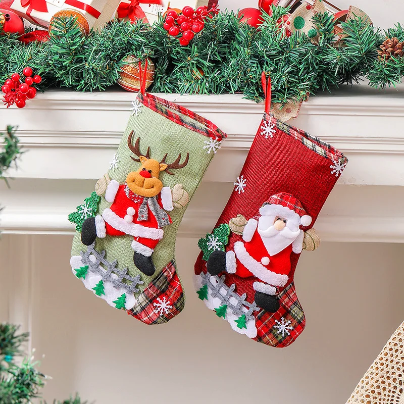 Factory direct wholesale large Christmas gift bag Christmas tree ornaments candy bag Christmas decoration socks