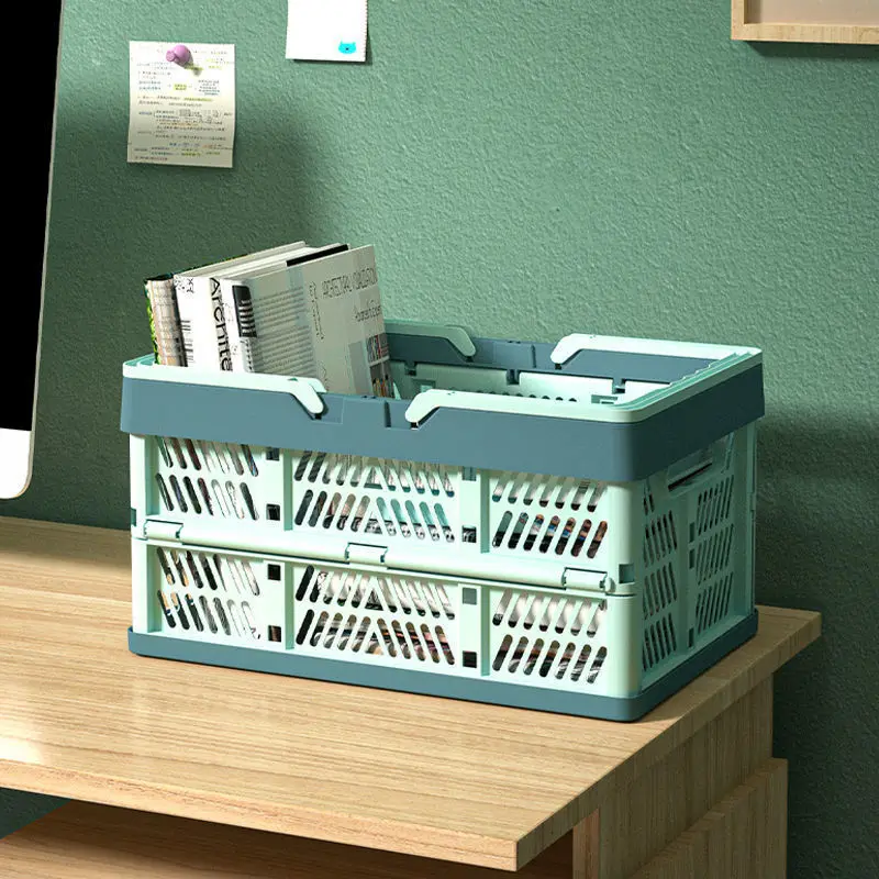 blue green PPFoldable Vegetable Basket Outdoor Picnic Camping Beach Food Fruit Water Container Storage Baskets