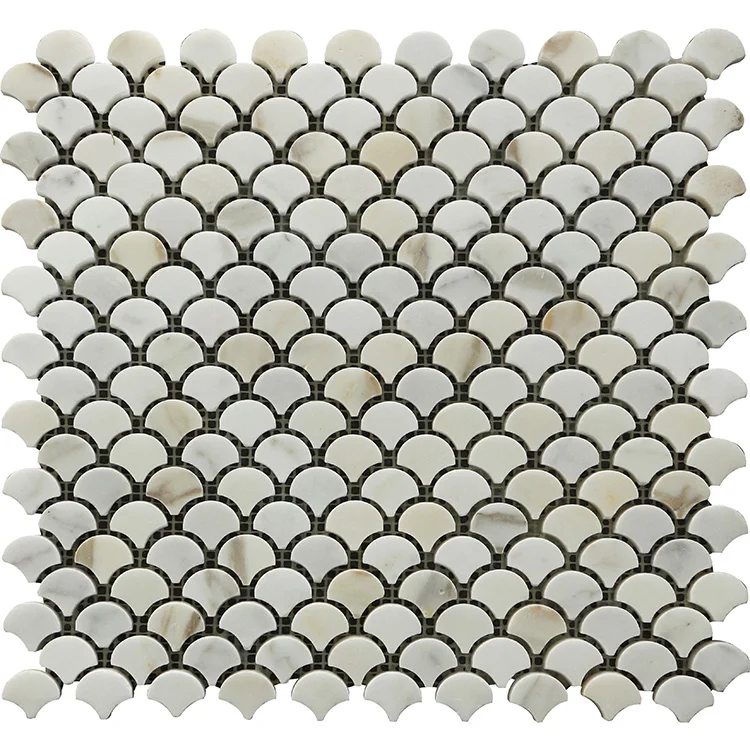 Цветная итальянская Белая мозаичная плитка из мрамора в форме веера хорошего