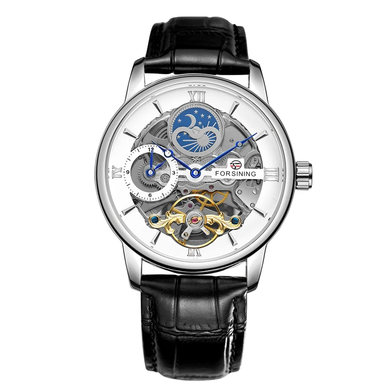 FORSINING 8217 Tourbillon Automatic Mechanical Men Wristwatch Military Sport Male Clock Top Brand Luxury Skeleton New Man Watch