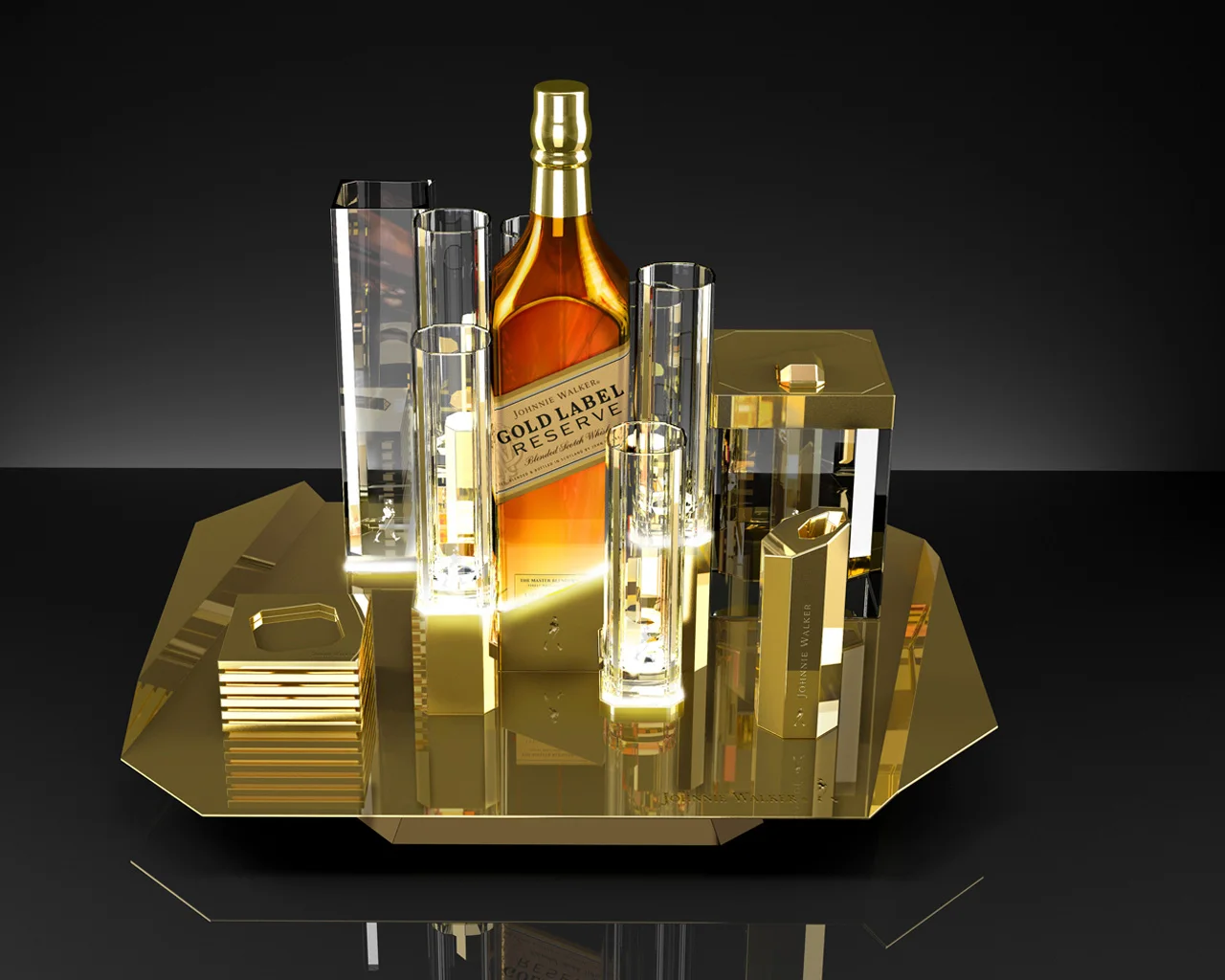 Fashionable Acrylic Plastic Led Light Bottle Holder Bar Wine Bottle Store Display