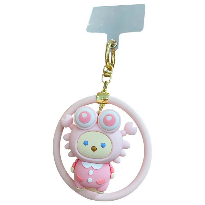 Baimao Wholesale new cartoon stress relief blink 2-in-1 keychain  mobile phone pendant cute crab doll keychain