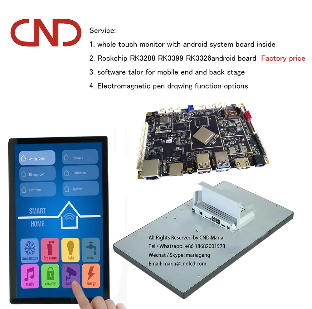 21.5 inch RK3288 Digital signage android 8.0 advertisement touch screen Display monitor