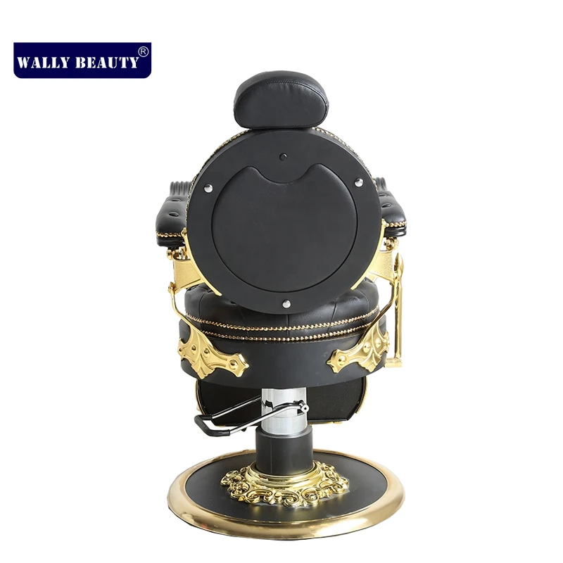 Wallybeauty  Classic Luxury antique gold barber chair hair salon furniture Salon Hairdressing Barber Chairs