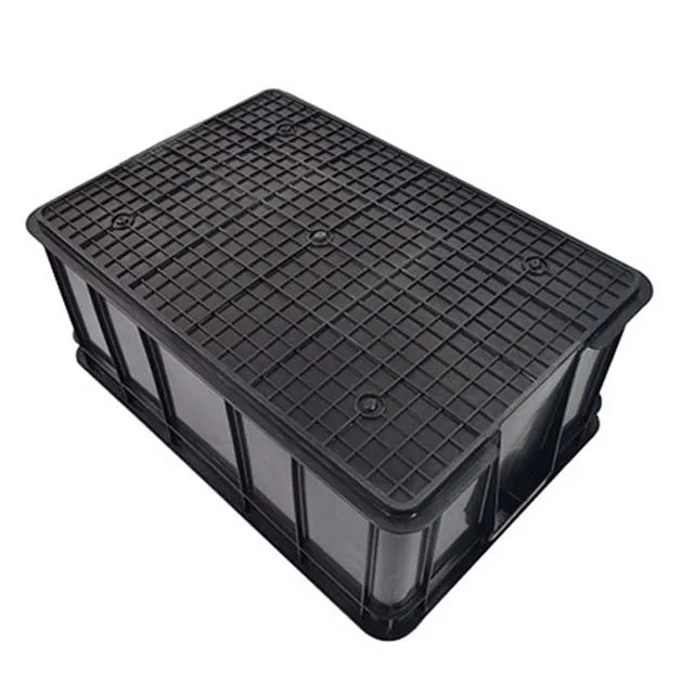 Industrial Design Heavy Duty Stackable ESD Containers Black Antistatic Big Plastic Storage Tool Box Electronic Component