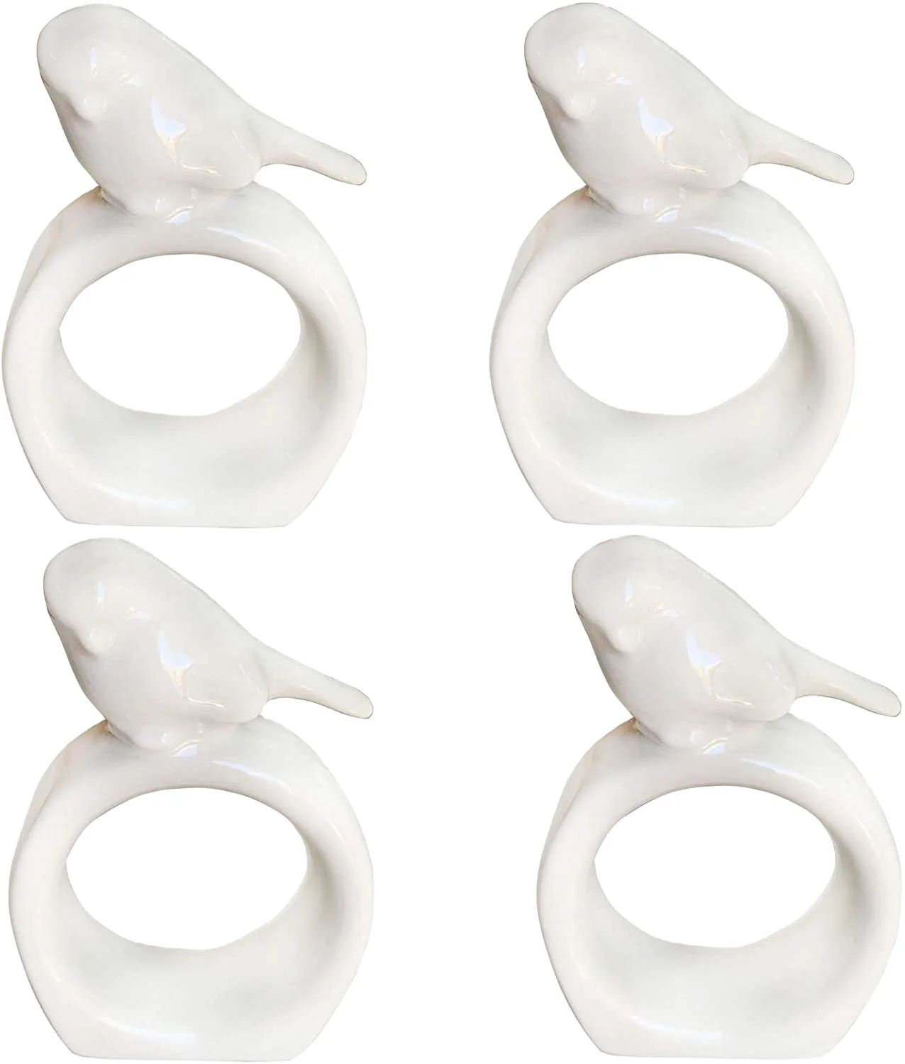 Bird Porcelain ceramic Napkin Rings Easter Bunny Napkin Ring Holder for Dinning Room Table Decor White Bunny Napkin Holder