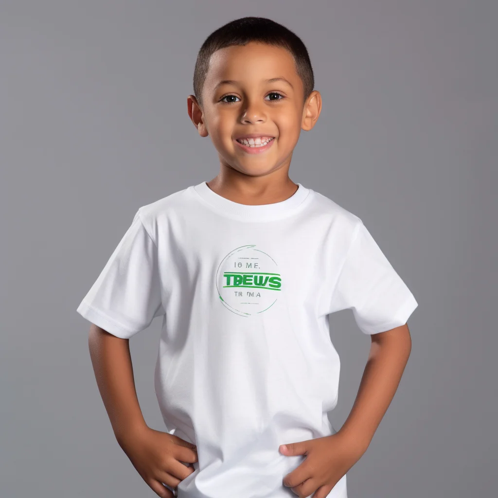 100% cotton boy girl printed logo t shirt custom double inner short sleeves kids t shirt