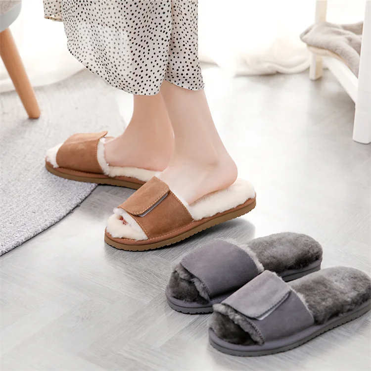 Australia shearling sheepskin slippers for women