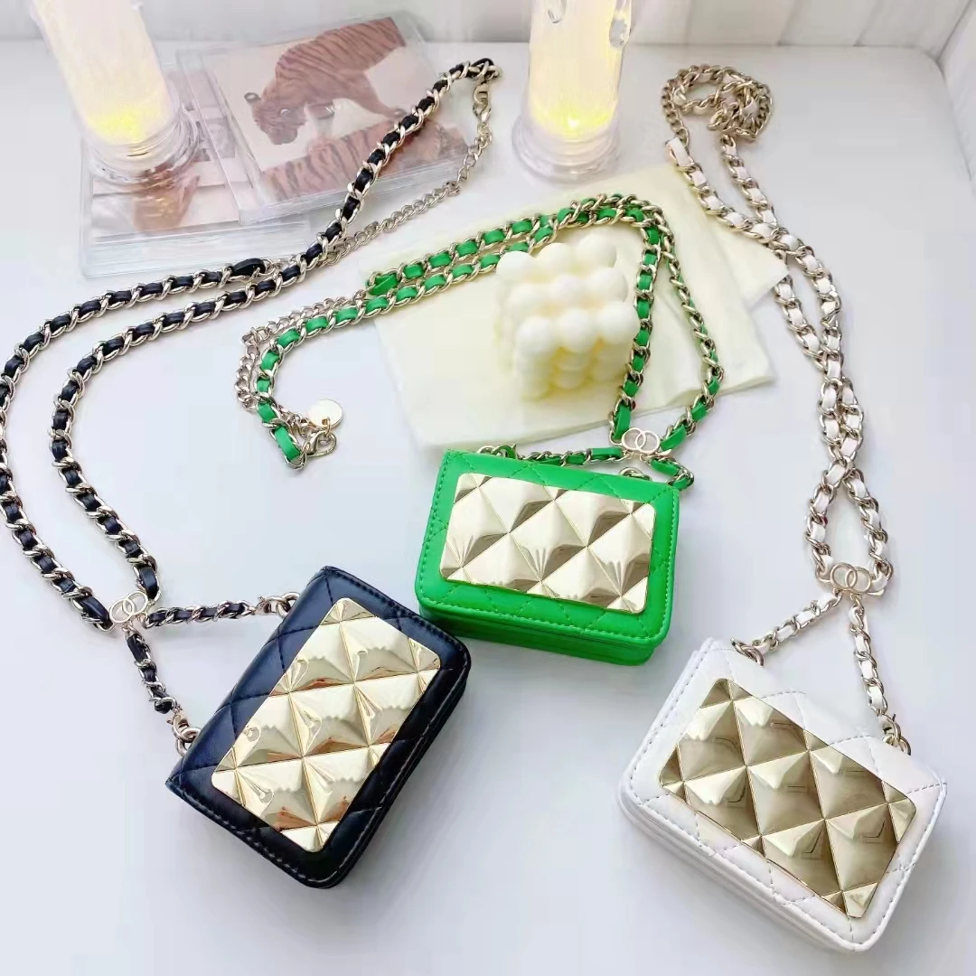 11088-2# hot sale girls fashion mini quilted cross body phone case bags purse cute cosmetics case bags with chain strap