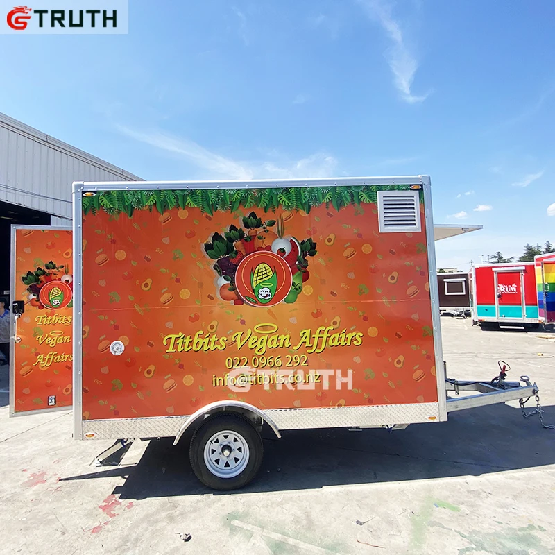 Lemon Shaped Commercial Drinks Fruit Juice bar Kiosk square Fast Food Trailer for with Awning