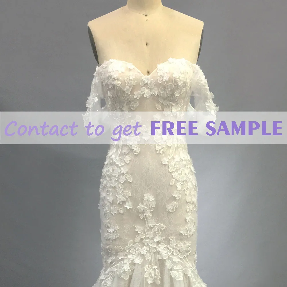 TEENYEE New Trends Customized Size Short Sleeves Long Lace Evening Dress ball Gown Wedding Dresses For Bride