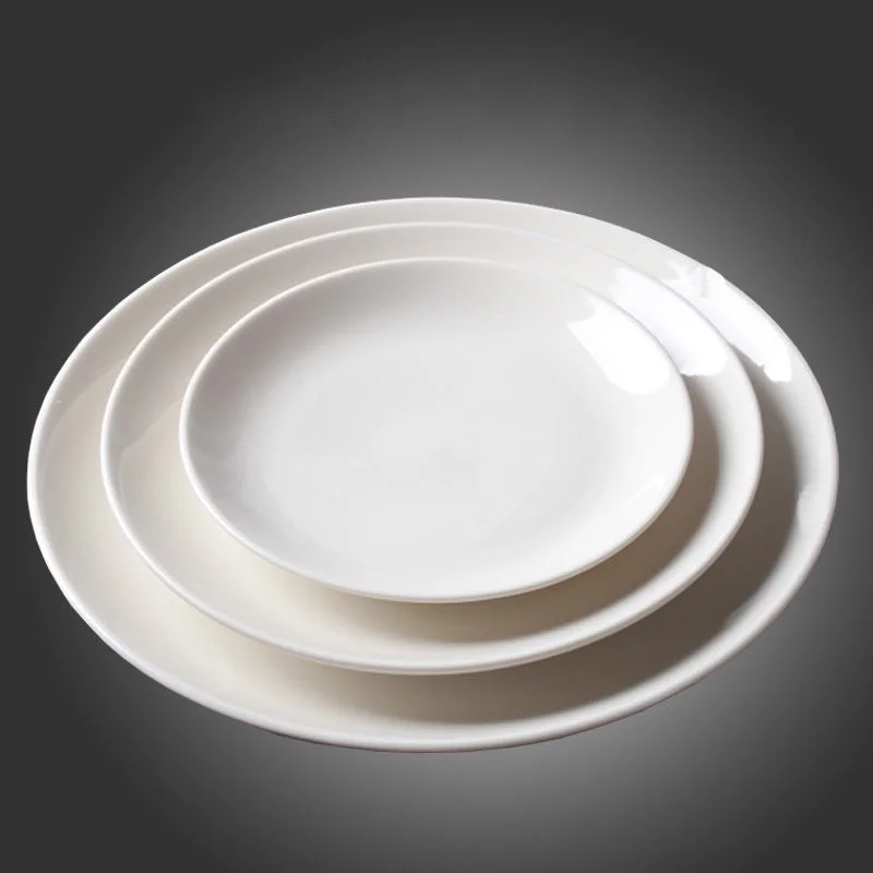 Small Pure White Household Ceramic Bone Spitting Dish 6-inch Peanut Round Dish That Can Be Put Into The Microwave Dishwasher