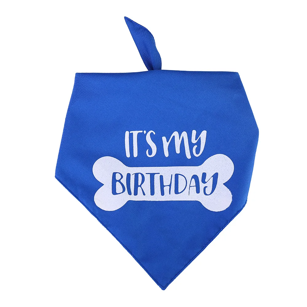 Custom Double Layers Dog Birthday Bandana Boy Girl Pet Dog Triangle Scarfs for Medium Dogs Themed Birthday Party Supplies