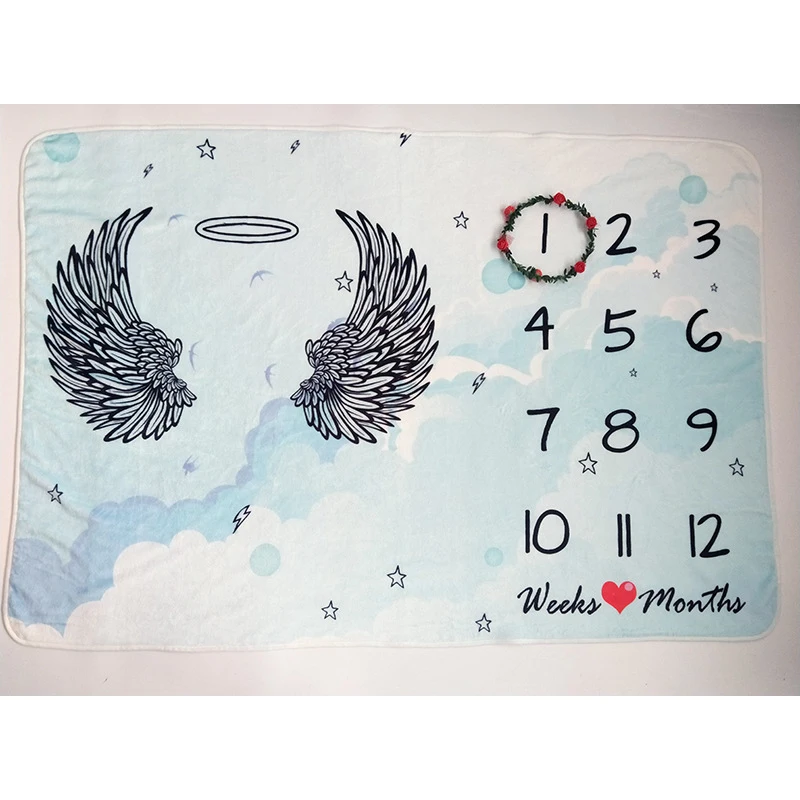 Пользовательские новорожденных мультфильм милый мягкий органический хлопок Baby Milestone одеяло