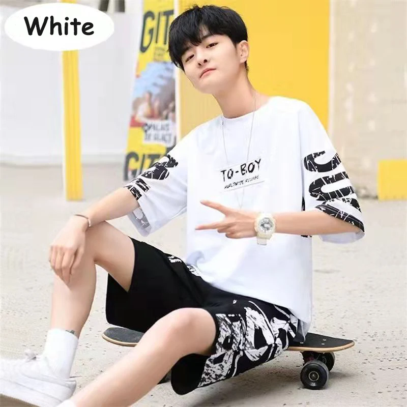 Wholesale 100%cotton Children Clothing sets kids t-shirt shorts Outfit Sets Teenage boys Clothing Sets