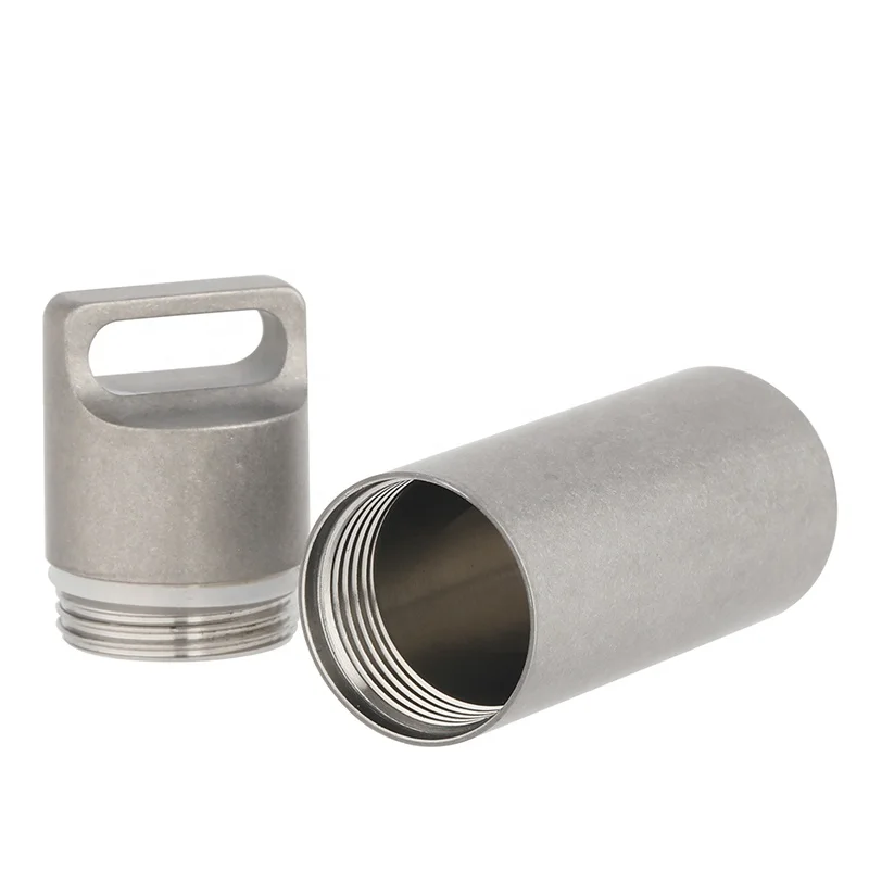 Outdoor Camping EDC Titanium Daily Pill Organizer Portable Pill Case