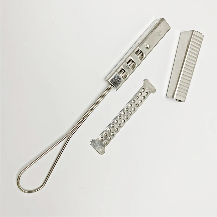 Metal FTTH Stainless Steel Insulation Optic Fiber flat cable drop wire tension clamp