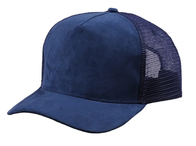 Custom Embroidery Logo Suede Trucker Hats Mesh Cap Wholesale