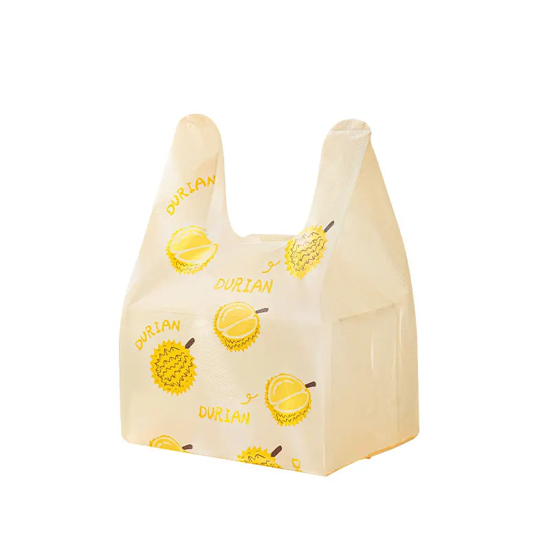 Custom Printed Large HDPE Take T-Shirt Bags Luxury Biodegradable Supermarket Shopping Bags Logos Reusable Food Grocery