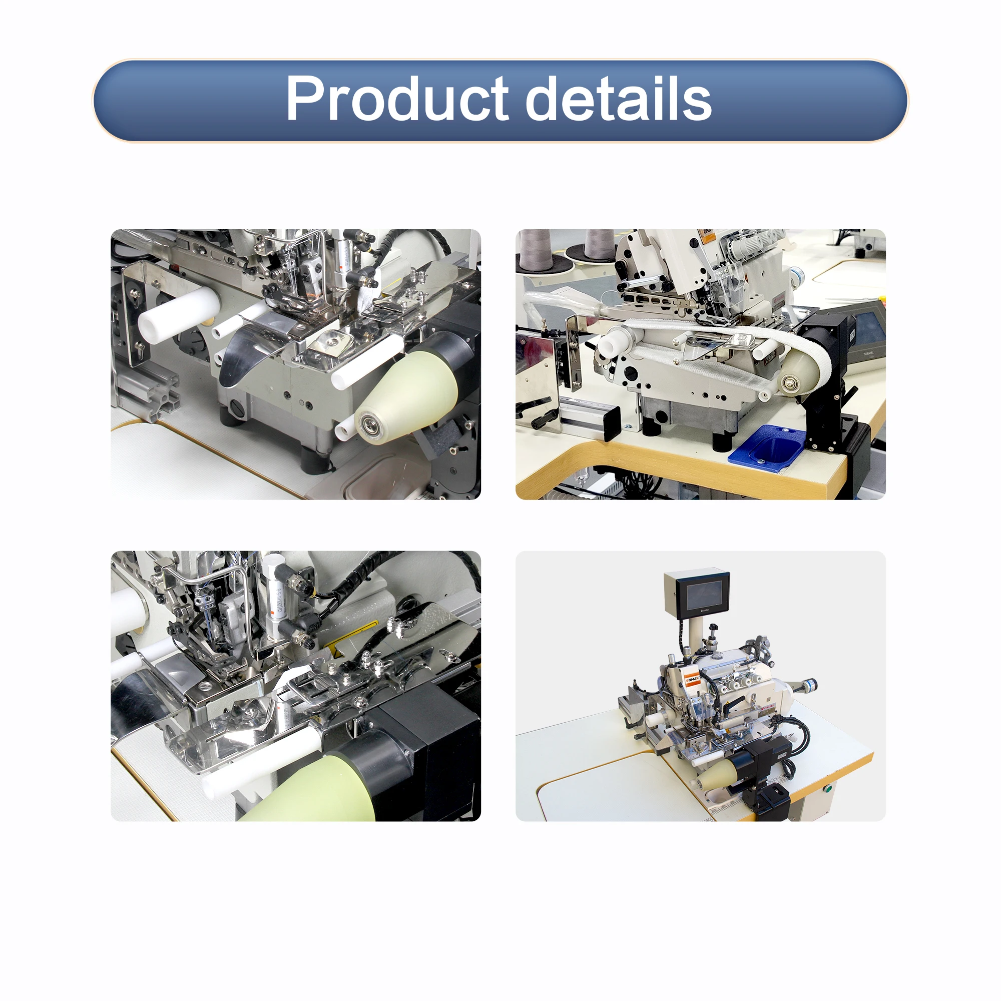 Top Feeding Somax SM-01C Automatic Round Collar Tshirt  Neck Rib Tape Overlock Attaching Apparel Industrial Sewing Machine Price